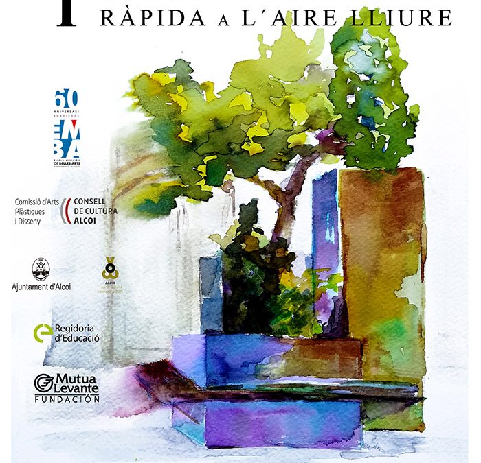 CONCURS DE PINTURA RÀPIDA A L’AIRE LLIURE DE L’ESCOLA MUNICIPAL DE BELLES ARTS D’ALCOI I LA COMISSIÓ D’ARTS PLÀSTIQUES I DISSENY DEL CONSELL DE CULTURA D’ALCOI.